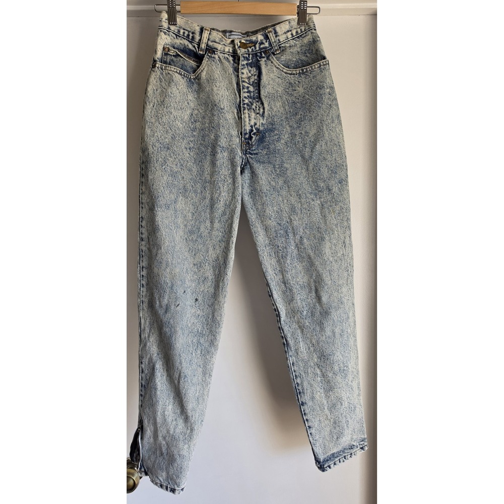 Palmetto's Women Acid Wash Mom Jeans 24W 28 Inseam Blue Denim Vintage